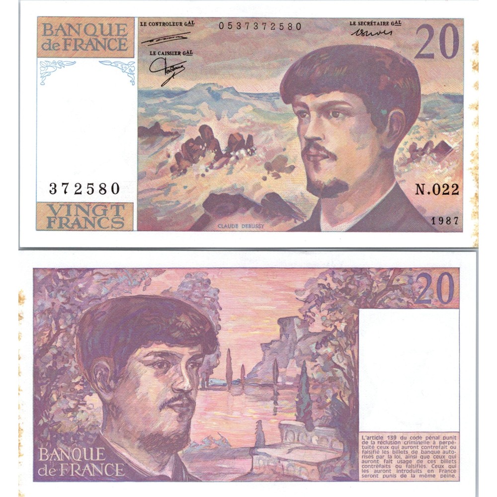20 Francs Debussy - 1987 - F.66.08 - Alph 022 - SUP