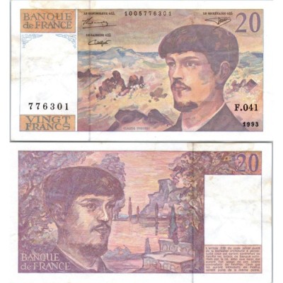20 Francs Debussy - 1993 - F.66BIS.05 - Alph 041 - TTB