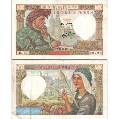 50 Francs Jacques Cœur - 20/11/1941 - F.19.16 - Alph 130 - TTB