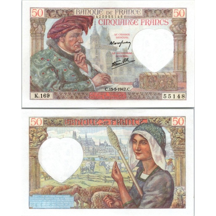 50 Francs Jacques Cœur - 15/05/1942 - F.19.20 - Alph 169 - SPL
