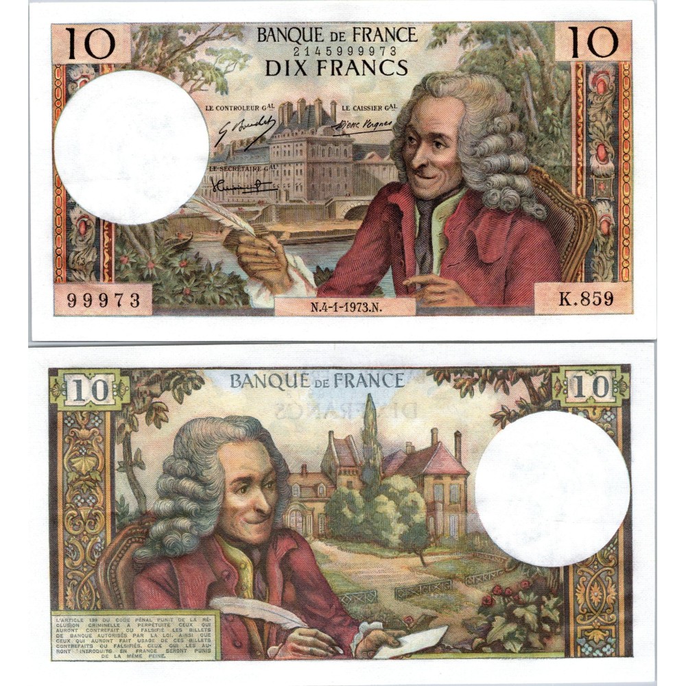 10 Francs Voltaire - 4/01/1973 - F.62.60 - Alph 859 - SPL