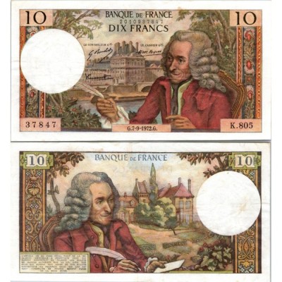 10 Francs Voltaire - 7/09/1972 - F.62.58 - Alph 805 - SUP