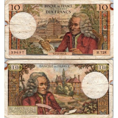 10 Francs Voltaire - 2/12/1971 - F.62.53 - Alph 728 - TB