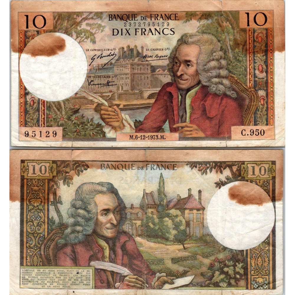 10 Francs Voltaire - 6/12/1971 - F.62.65 - Alph 950 - B