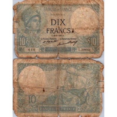 10 Francs Minerve - 29/06/1927 - F.06.12 - Alph 39642 - B