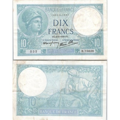 10 Francs Minerve - 2/11/1939 - F.07.14 - Alph 75838 - SUP