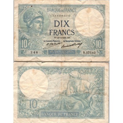 10 Francs Minerve - 23/04/1931 - F.06.15 - Alph 57543 - TTB
