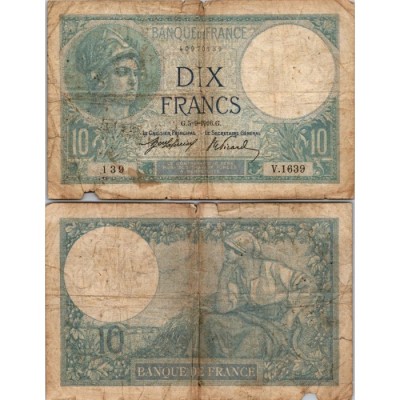 10 Francs Minerve - 5/09/1916 - F.06.01 - Alph 1639 - TB