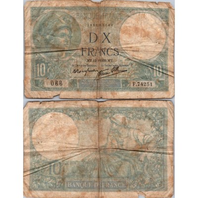 10 Francs Minerve - 12/10/1939 - F.07.11 - Alph 74251 - B