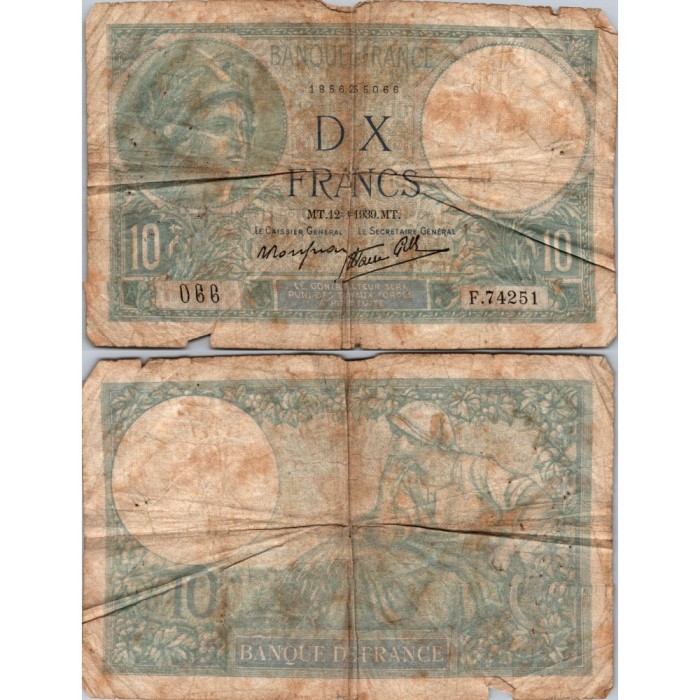 10 Francs Minerve - 12/10/1939 - F.07.11 - Alph 74251 - B