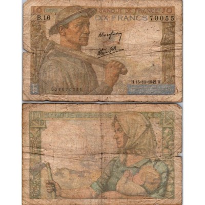 10 Francs Mineur - 15/10/1942 - F.08.04 - Alph 16 - TB