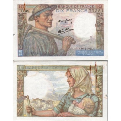 10 Francs Mineur - 26/04/1945 - F.08.14 - Alph 99 - SUP