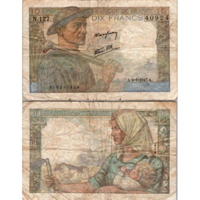 10 Francs Mineur - 9/01/1947 - F.08.17 - Alph 127 - B