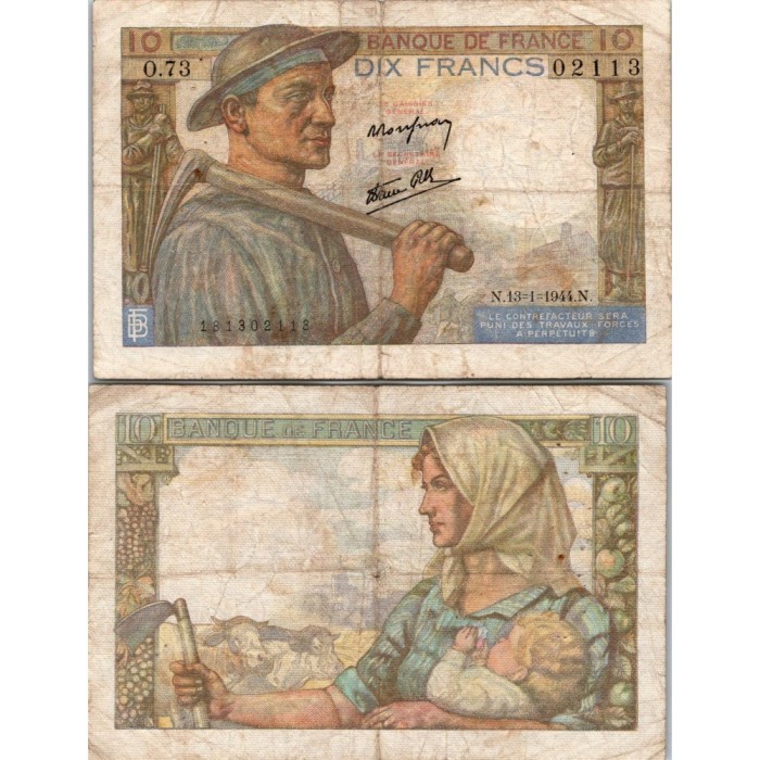 10 Francs Mineur - 13/01/1944 - F.08.10 - Alph 73 - TB