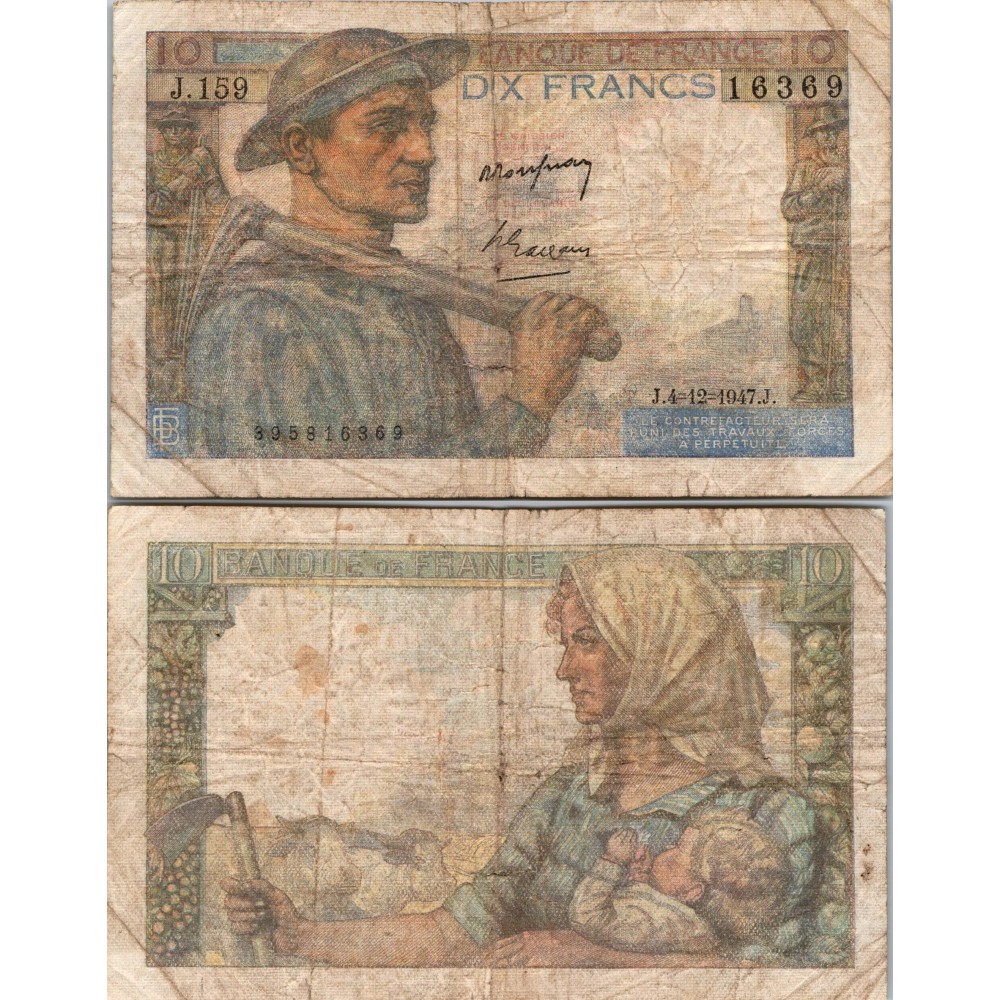 10 Francs Mineur - 4/12/1947 - F.08.19 - Alph 159 - TB