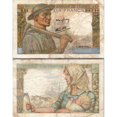 10 Francs Mineur - 22/06/1944 - F.08.12 - Alph 83 - TB