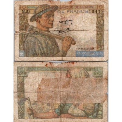 10 Francs Mineur - 25/03/1943 - F.08.08 - Alph 53 - B