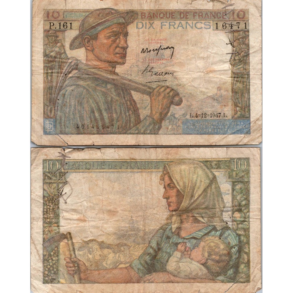 10 Francs Mineur - 04/12/1947 - F.08.19 - Alph 161 - TB