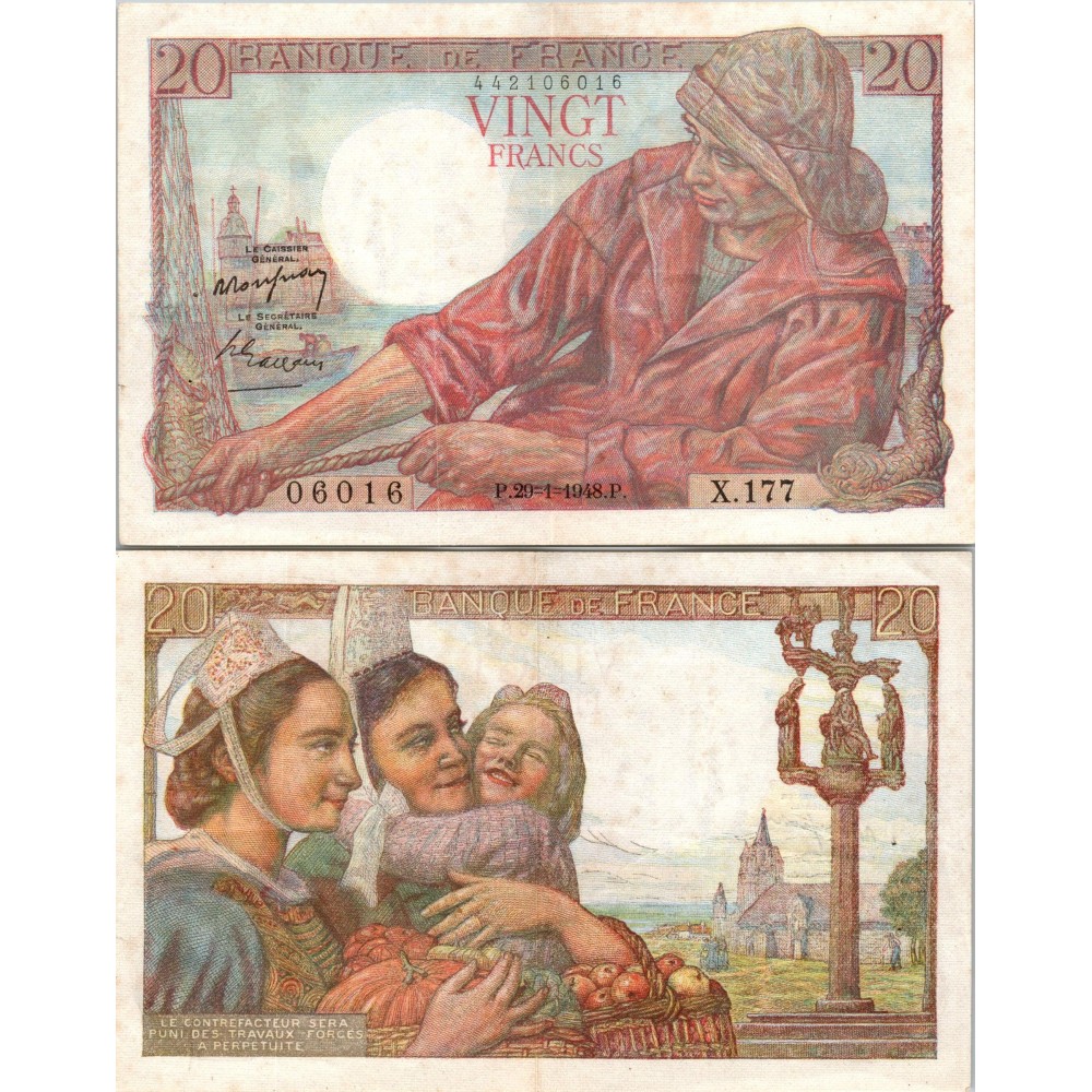 20 Francs Pêcheur - 29/01/1948 - F.13.12 - Alph 177 - SUP
