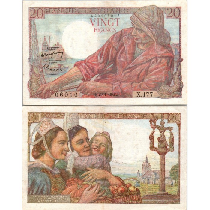 20 Francs Pêcheur - 29/01/1948 - F.13.12 - Alph 177 - SUP