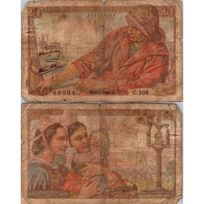 20 Francs Pêcheur - 10/02/1944 - F.13.08 - Alph 109 - B