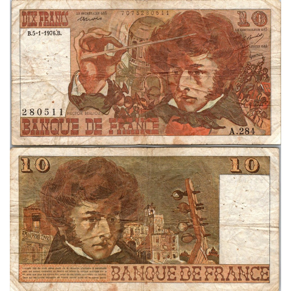 10 Francs Berlioz - 5/01/1976 - F.63.17 - Alph 284 - B