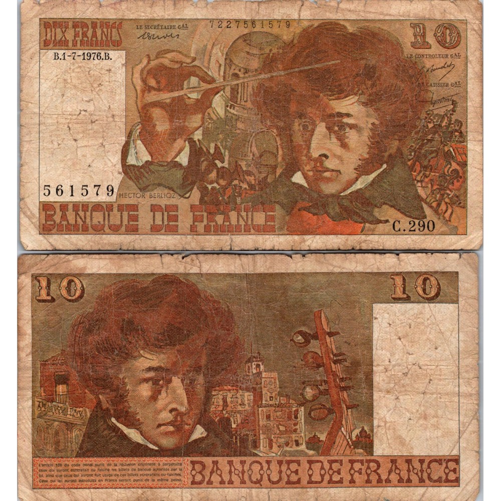 10 Francs Berlioz - 1/07/1976 - F.63.19 - Alph 290 - B