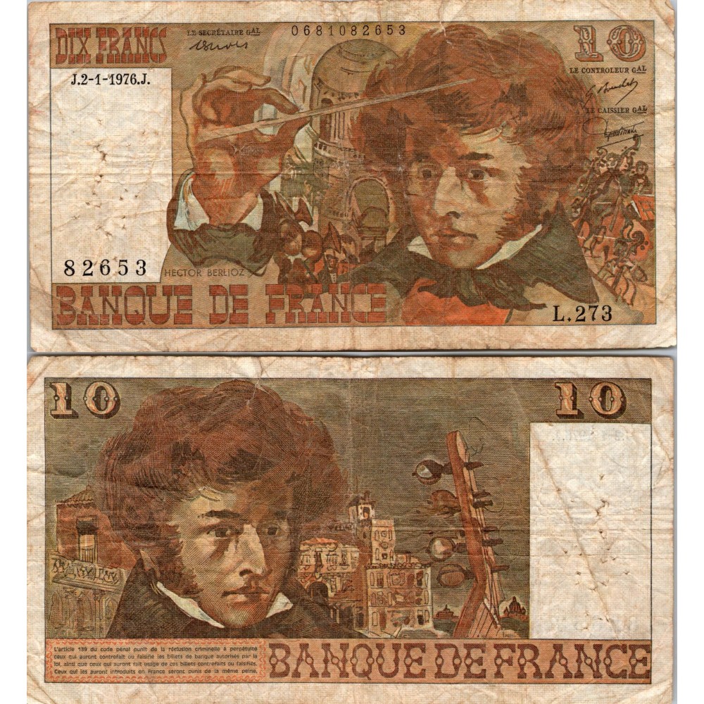 10 Francs Berlioz - 2/01/1976 - F.63.16 - Alph 273 - B