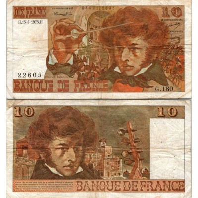 10 Francs Berlioz - 15/05/1975 - F.63.10 - Alph 180 - TB