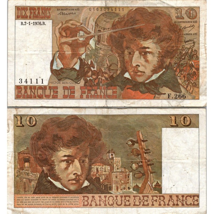 10 Francs Berlioz - 2/01/1976 - F.63.16 - Alph 266 - TTB