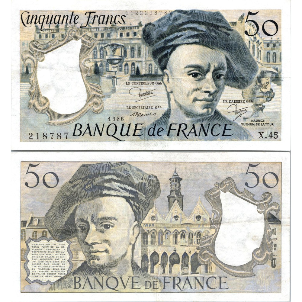 50 Francs Quentin de la Tour - 1986 - F.67.12 - Alph 45 - SPL