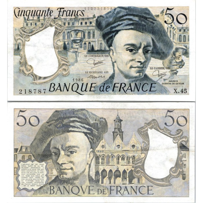 50 Francs Quentin de la Tour - 1986 - F.67.12 - Alph 45 - SPL