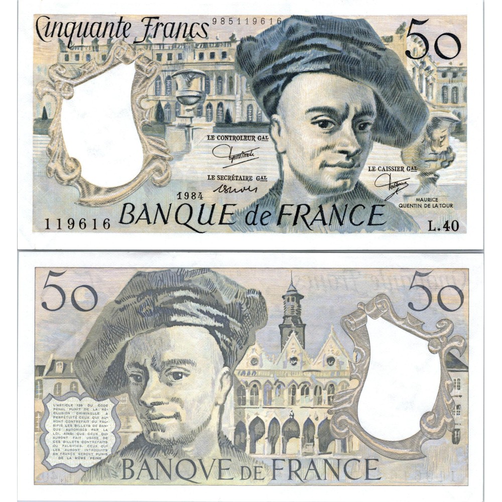 50 Francs Quentin de la Tour - 1984 - F.67.10 - Alph 40 - SPL