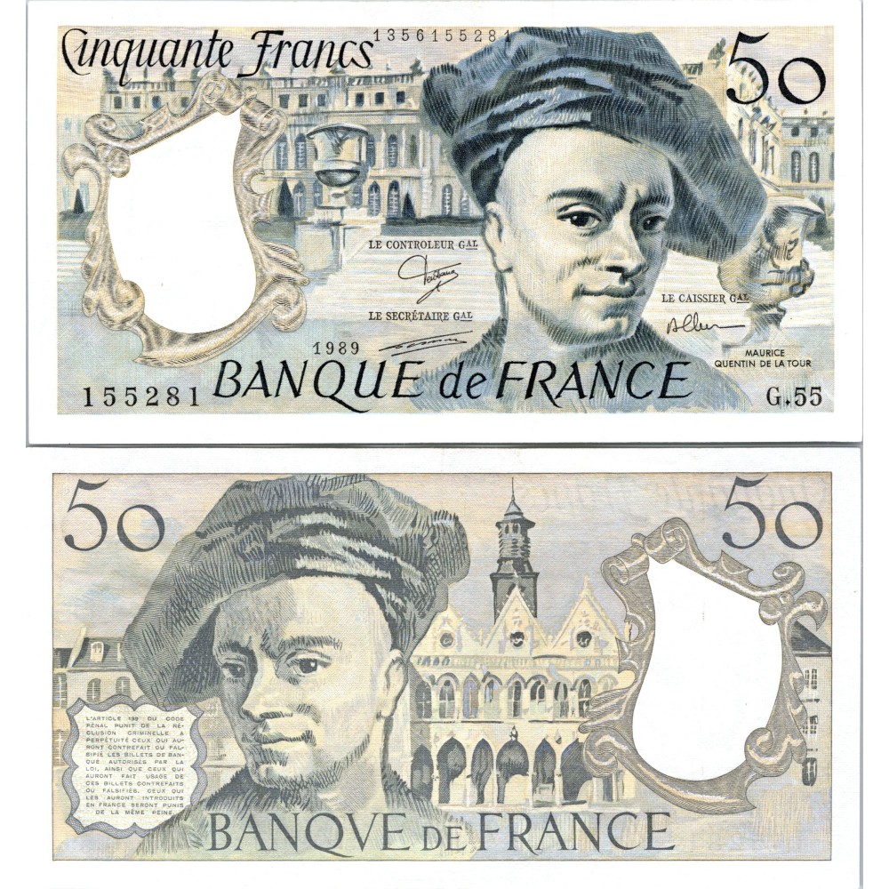 50 Francs Quentin de la Tour - 1989 - F.67.15 - Alph 55 - SPL