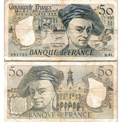 50 Francs Quentin de la Tour - 1983 - F.67.09 - Alph 34 - TB