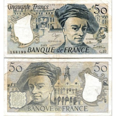 50 Francs Quentin de la Tour - 1989 - F.67.15 - Alph 57 - TTB