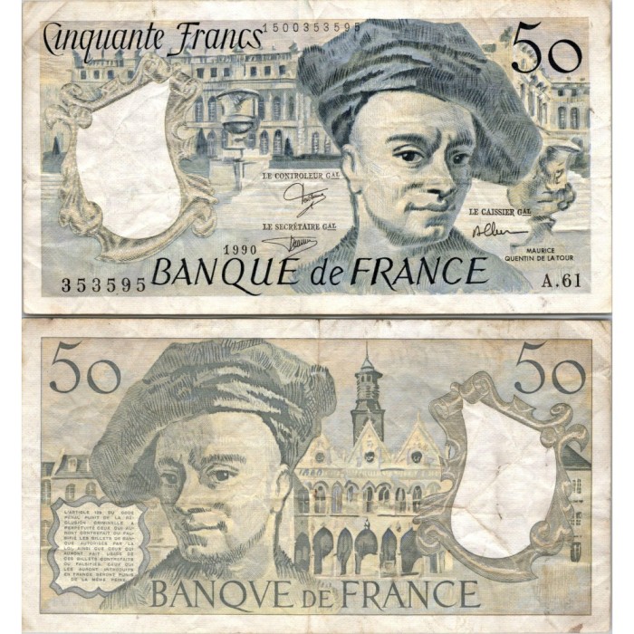 50 Francs Quentin de la Tour - 1990 - F.67.16 - Alph 61 - TTB