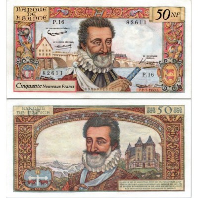 50 Nouveaux Francs Henri IV - 2/07/1959 - F.58.02 - Alph 16 - SPL
