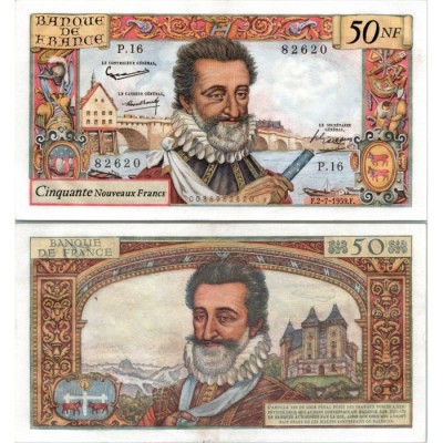 50 Nouveaux Francs Henri IV - 2/07/1959 - F.58.02 - Alph 16 - SPL