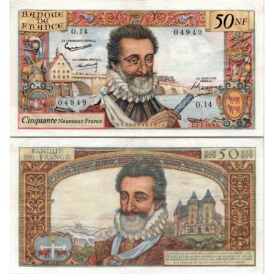 50 Nouveaux Francs Henri IV - 2/07/1959 - F.58.02 - Alph 14 - SUP