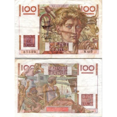 100 Francs Jeune Paysan - 2/11/1951 - F.28.30 - Alph 417 - TTB