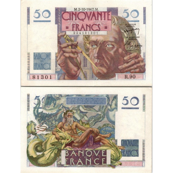 50 Francs Le Verrier - 2/10/1947 - F.20.09 - Alph 90 - SPL