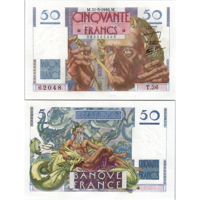 50 Francs Le Verrier - 31/05/1946 - F.20.05 - Alph 36 - SPL