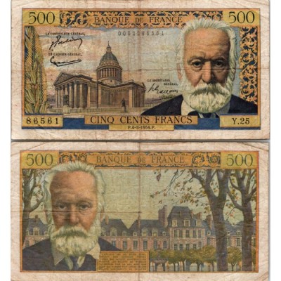 500 Francs Victor Hugo - 4/03/1954 - F.35.02 - Alph 25 - TB