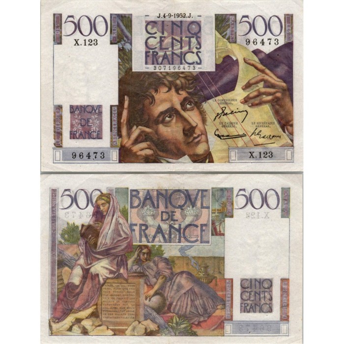 500 Francs Chateaubriand - 4/09/1952 - F.34.10 - Alph 123 - SUP