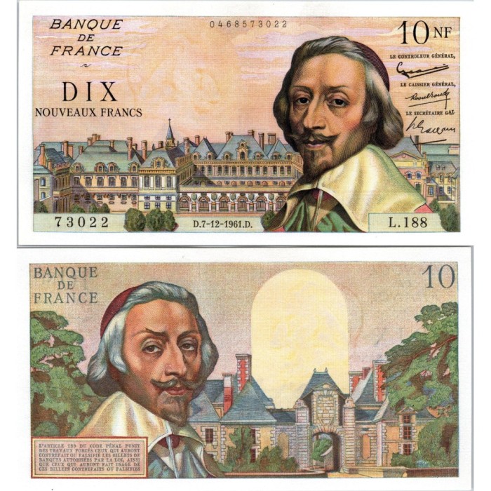 10 Nouveaux Francs Richelieu - 7/12/1961 - F.57.16 - Alph 188 - SPL
