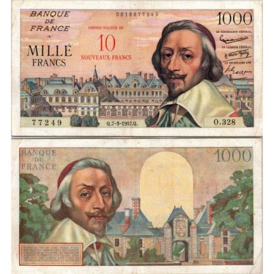 10 NF SUR 1000 Francs Richelieu - 7/03/1957 - F.53.01 - Alph 328 - SUP