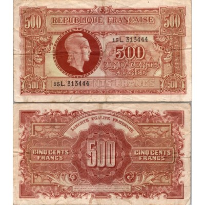 500 Francs Marianne Frabrication Anglaise -  - VF.11.01 - Alph 15L - TB