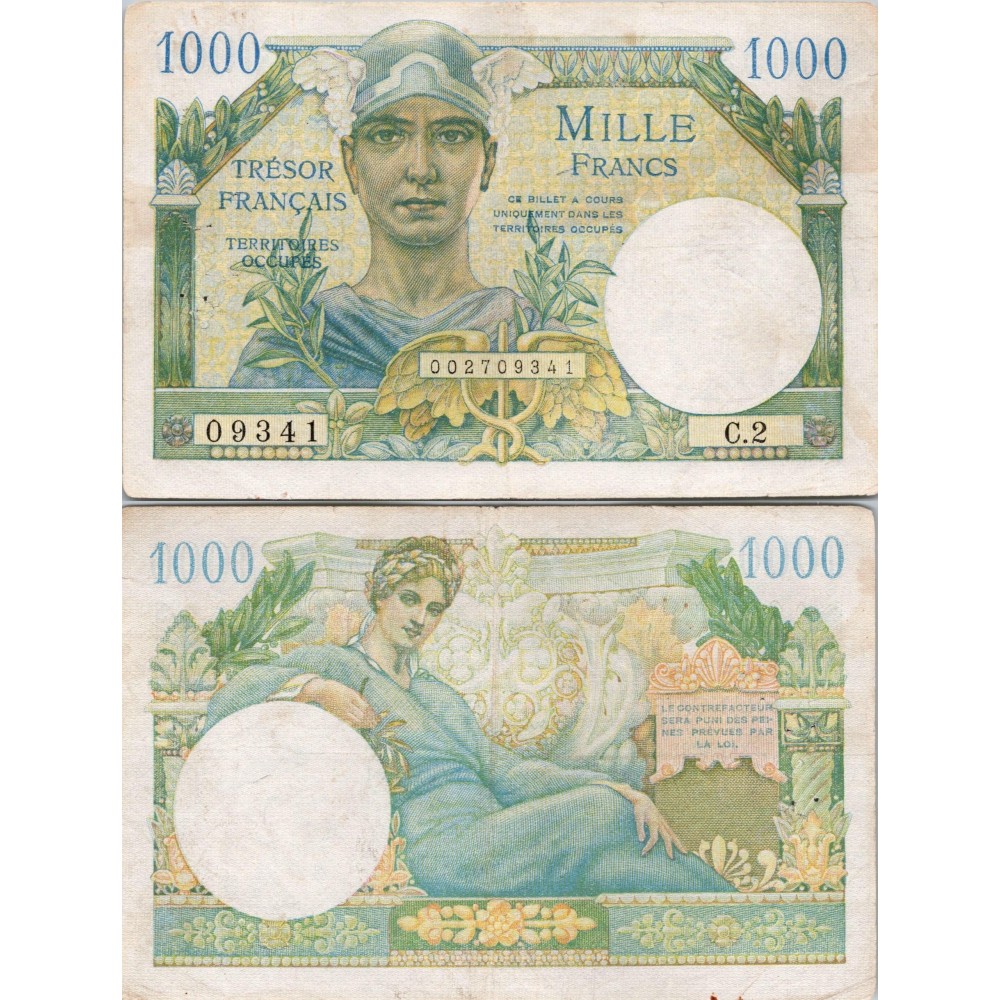 1000 Francs Trésor Français - 1947 - VF.33.02 - Alph 2 - TTB