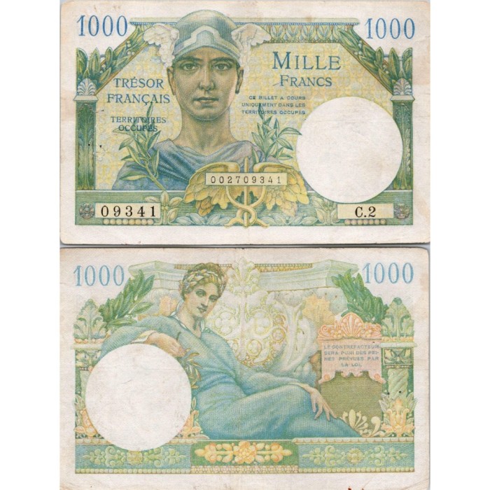 1000 Francs Trésor Français - 1947 - VF.33.02 - Alph 2 - TTB